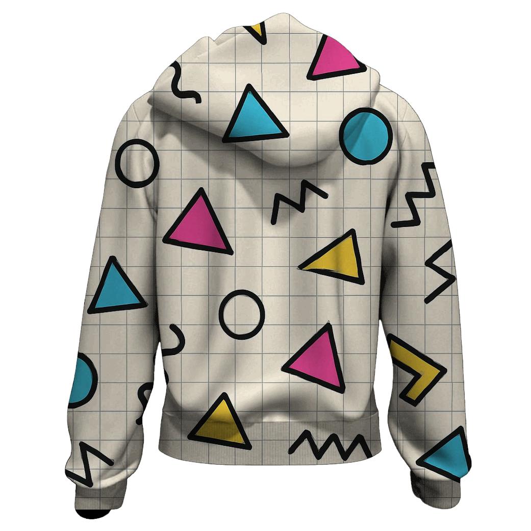Memphis Rhythm Grid lightweight hoodies