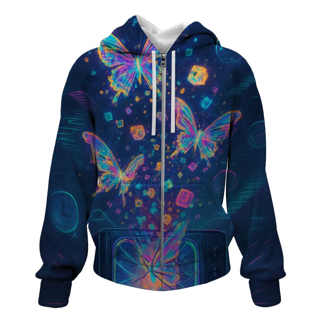 Cascade Of Glitch Butterflies hoodie styles