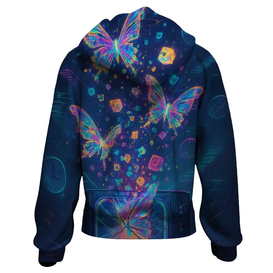 Cascade Of Glitch Butterflies hoodie styles