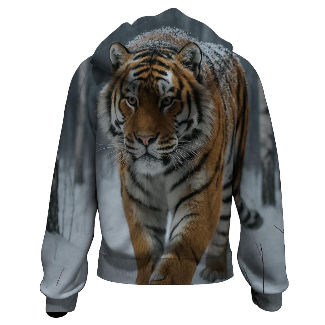 Amur Tiger In Winter Birch Forest pullover hoodies