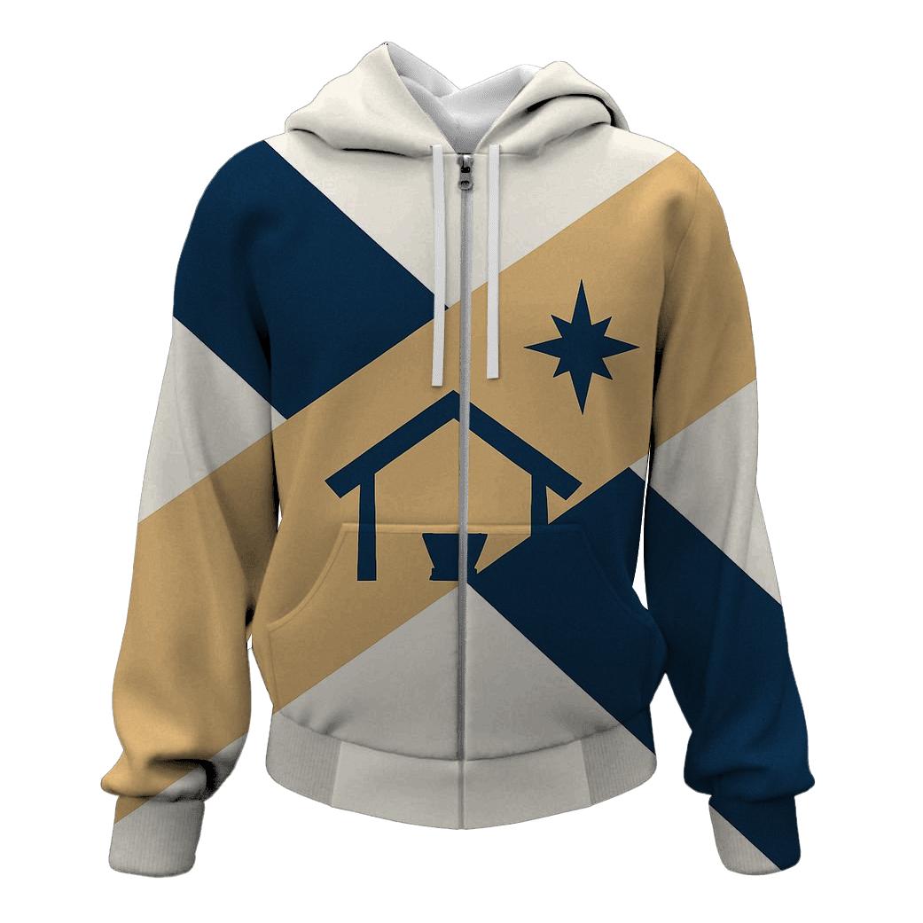 Angled Nativity Silhouette Bands heavyweight hoodies