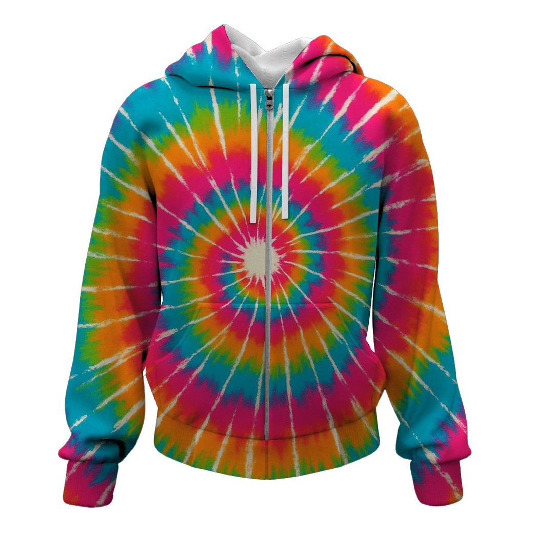Neon Spiral With Resist Speckles pullover hoodies