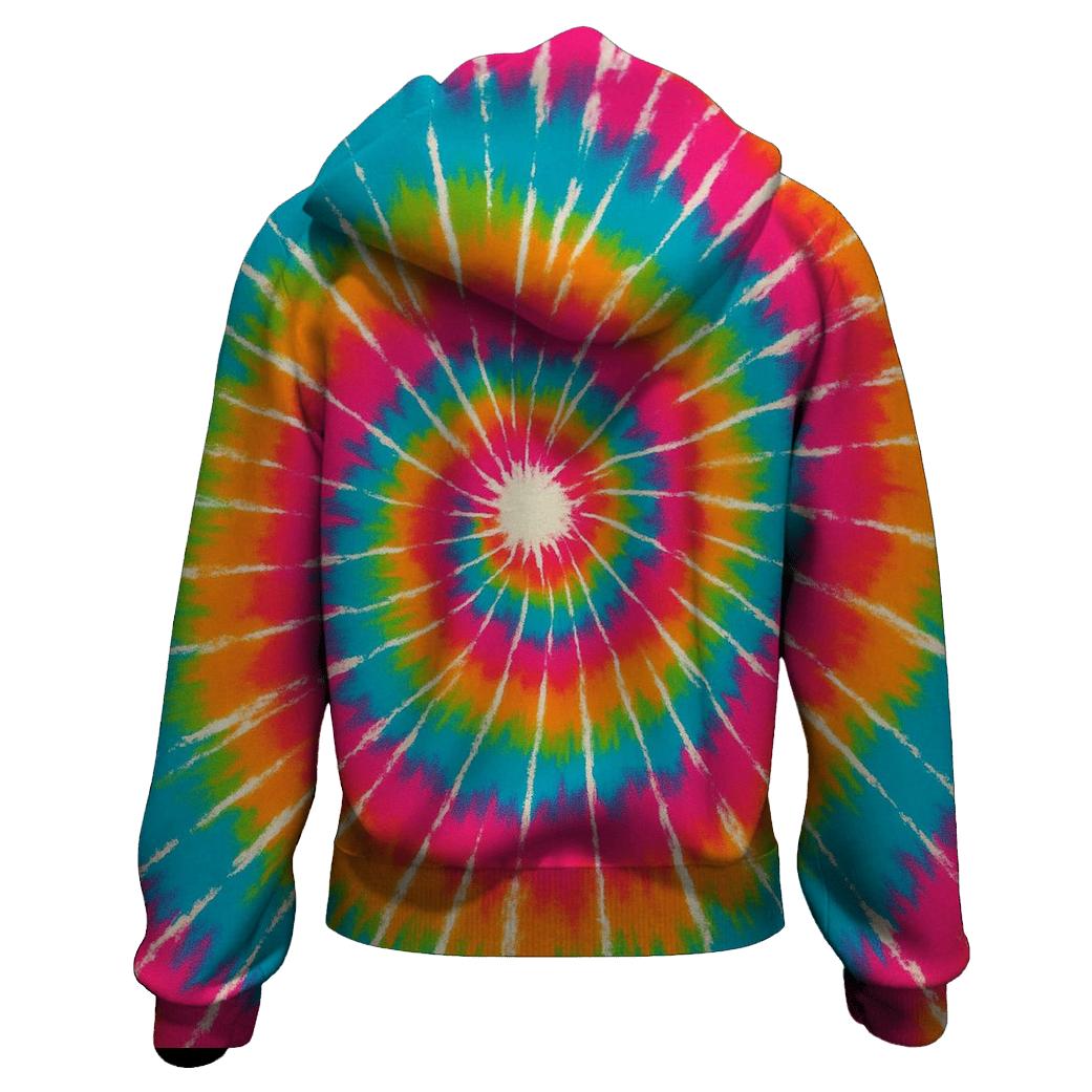 Neon Spiral With Resist Speckles pullover hoodies