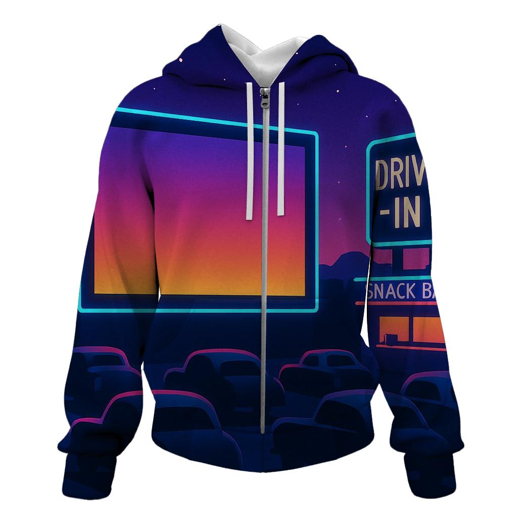 Neon Drive In Dreams lightweight hoodies