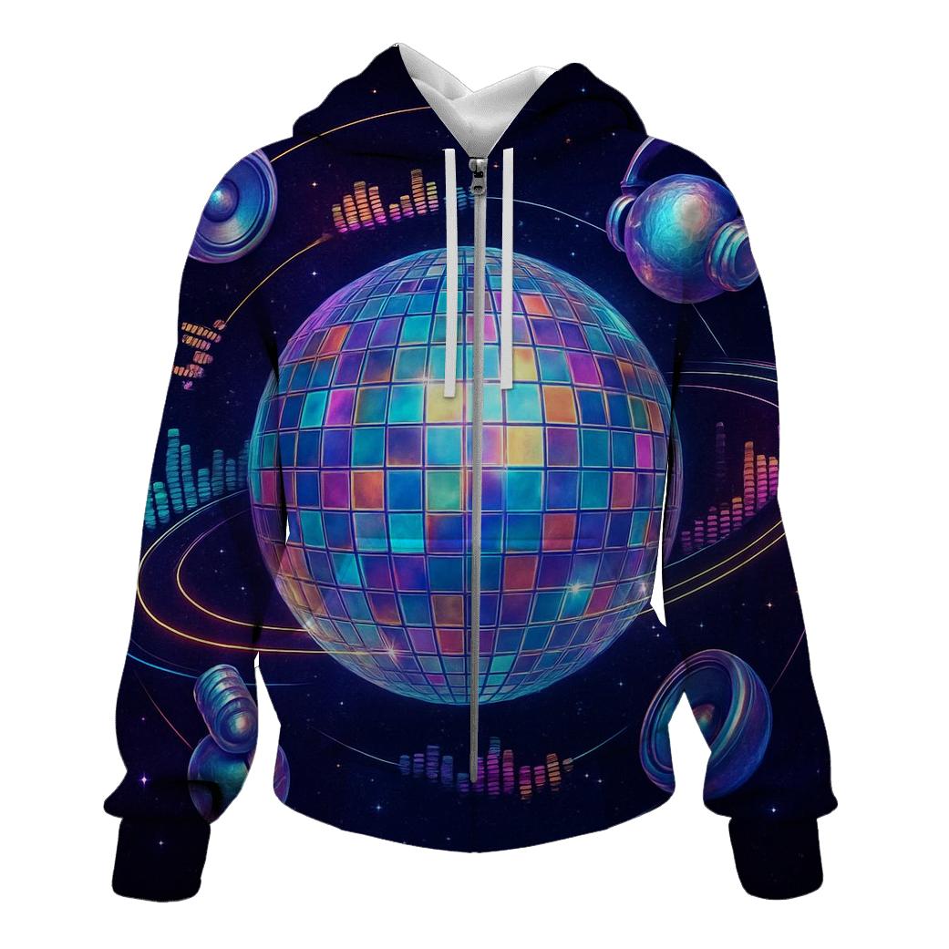 Holographic Disco Orbit heavyweight hoodies