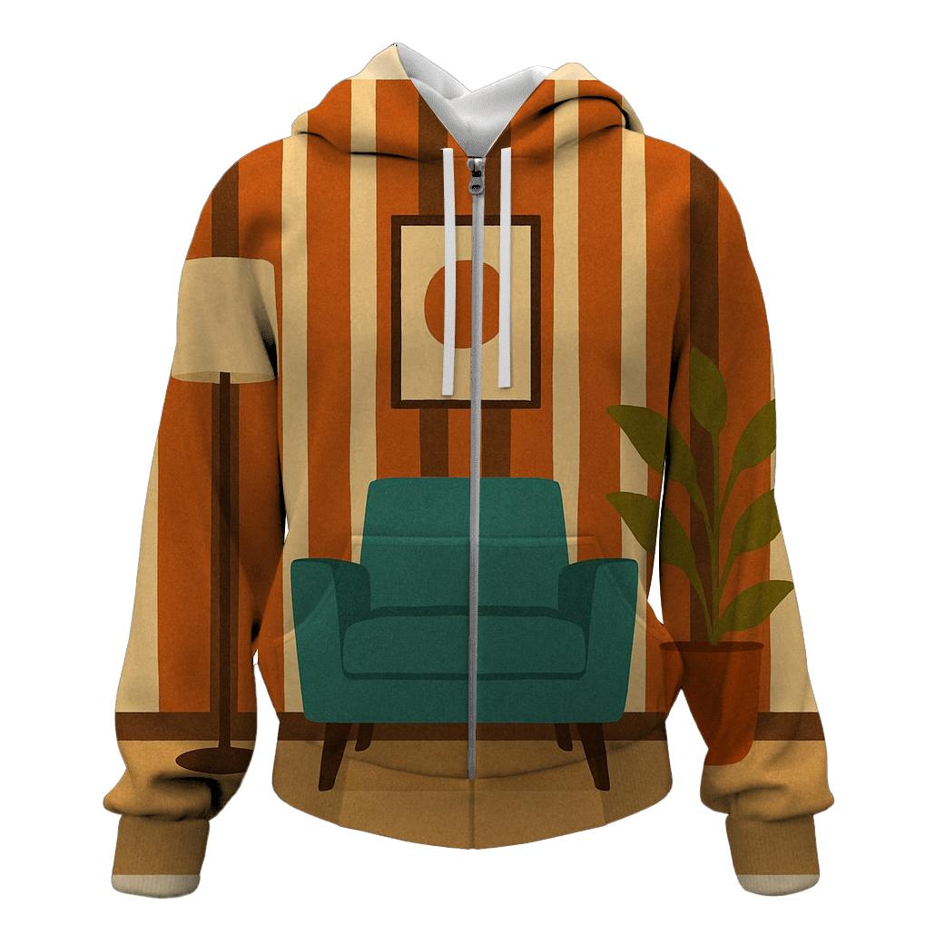 Mod Stripe Living Room graphic hoodies
