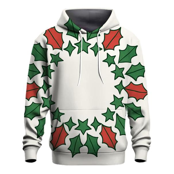 Starlit Holly Wreath Mandala pullover hoodies
