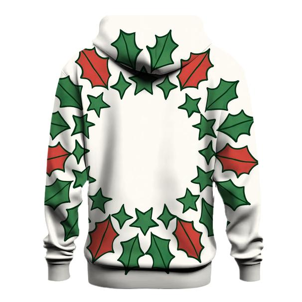 Starlit Holly Wreath Mandala pullover hoodies