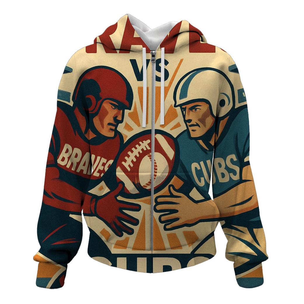 Retro Gridiron Rivalry Poster printed hoodies