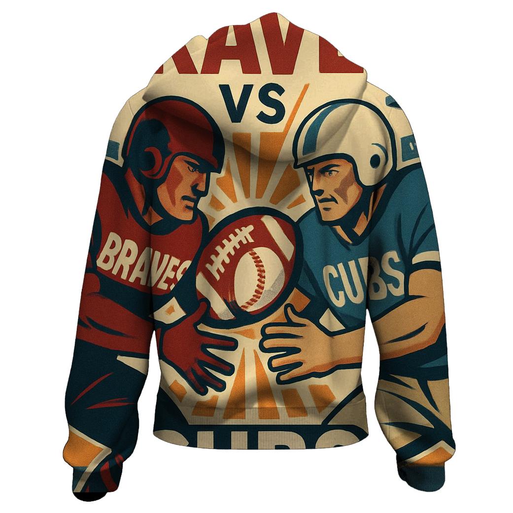 Retro Gridiron Rivalry Poster printed hoodies