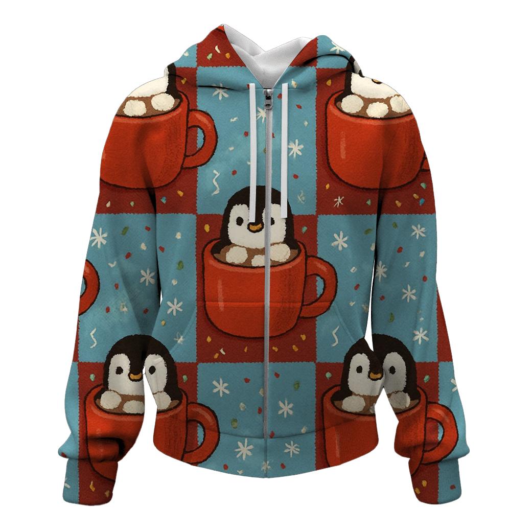 Polar Penguin Cocoa Mug Tiles Design custom hoodies