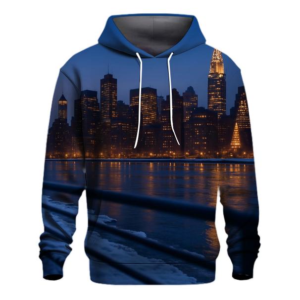 East River Winter Blue Hour Reflections hoodie trends