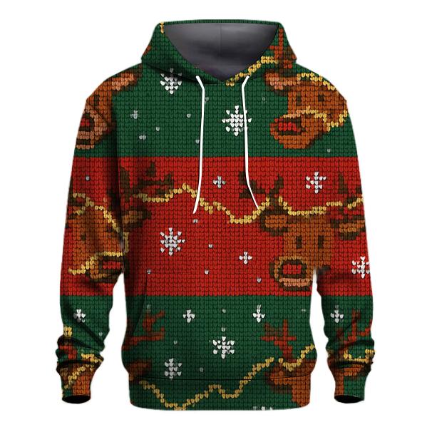 Tacky Tinsel Reindeer Lattice Design hoodie styles