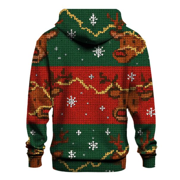 Tacky Tinsel Reindeer Lattice Design hoodie styles