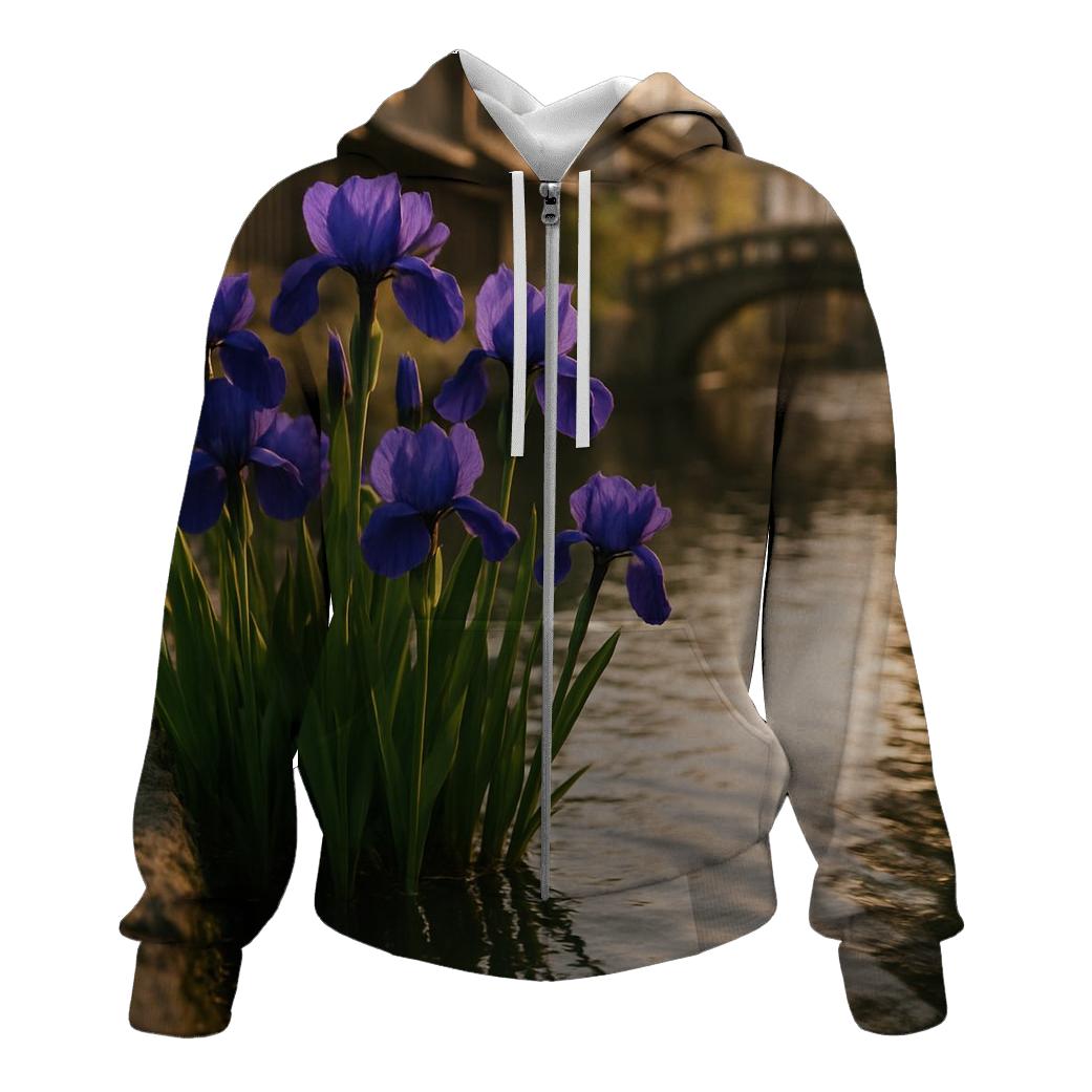 Iris Reflections At Traditional Canal Edge designer hoodies