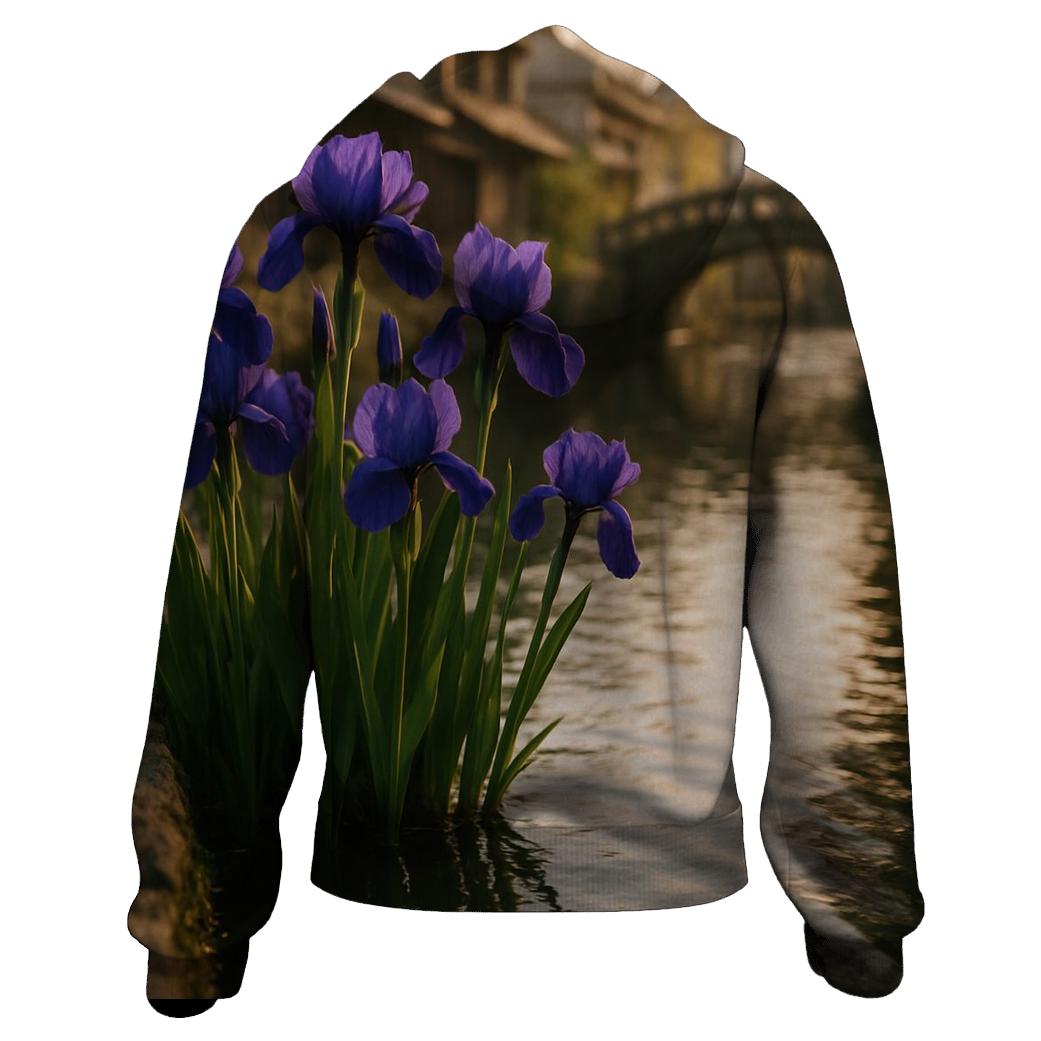 Iris Reflections At Traditional Canal Edge designer hoodies