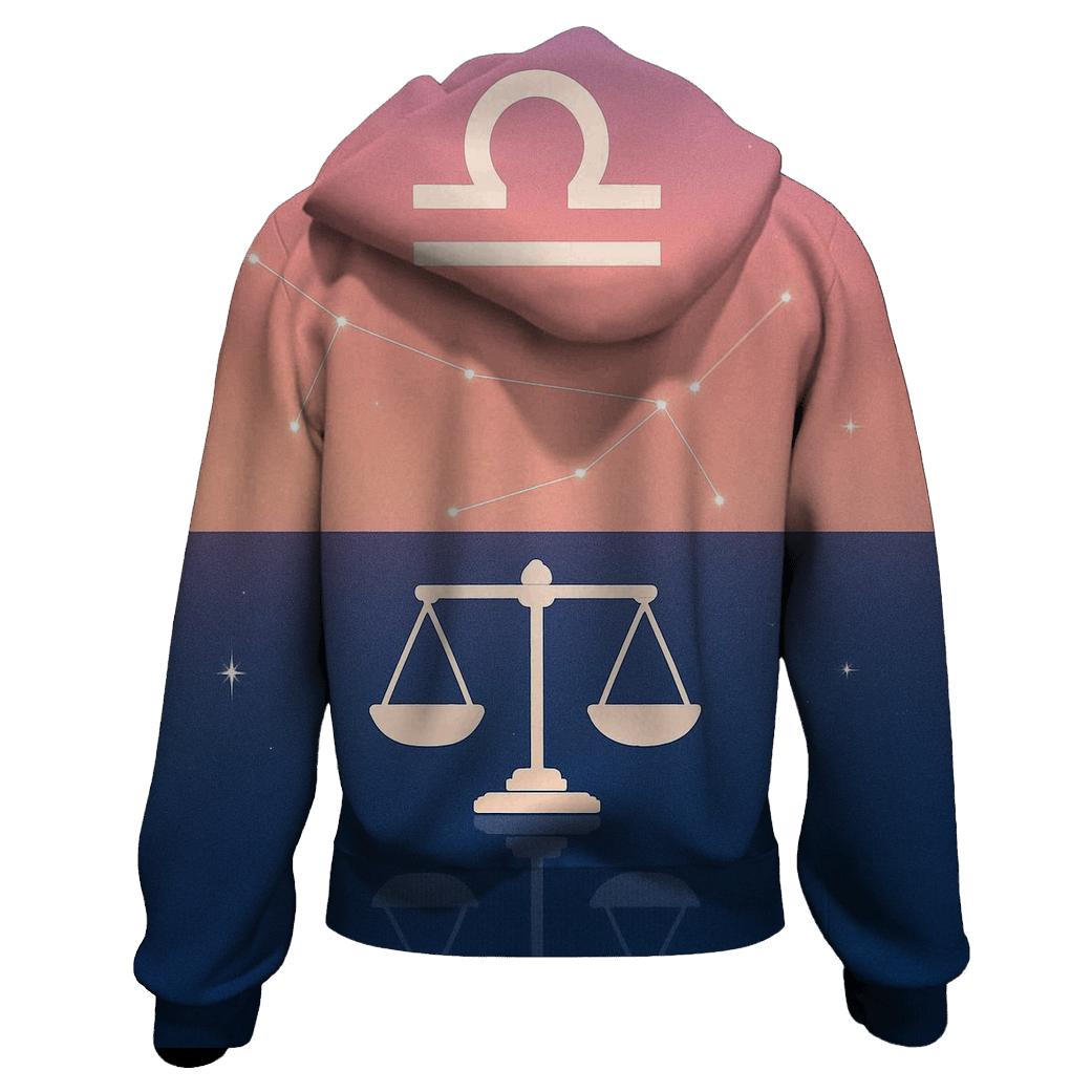 Libra Equinox Mirror Sky embroidered hoodies