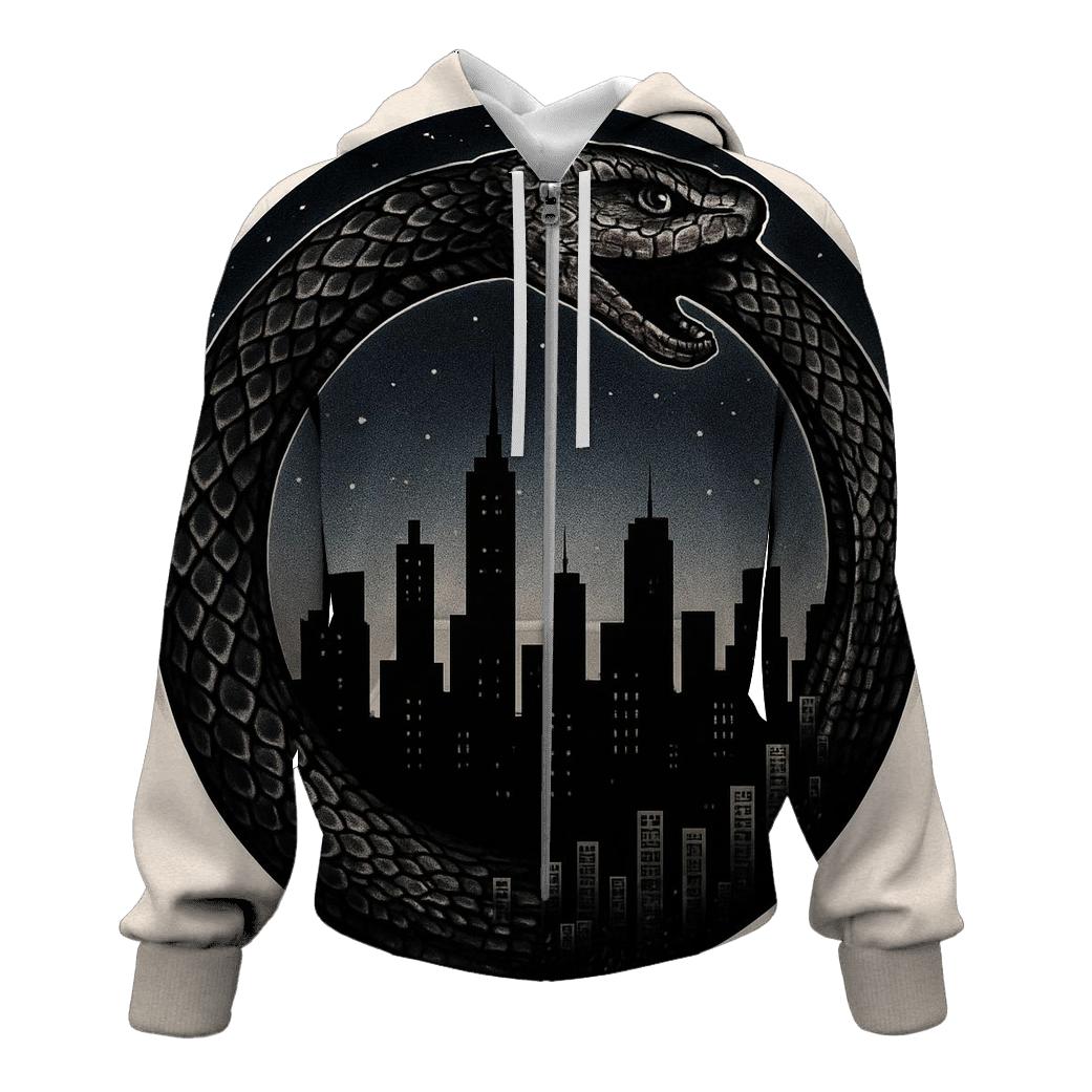 City Skyline Ouroboros graphic hoodies