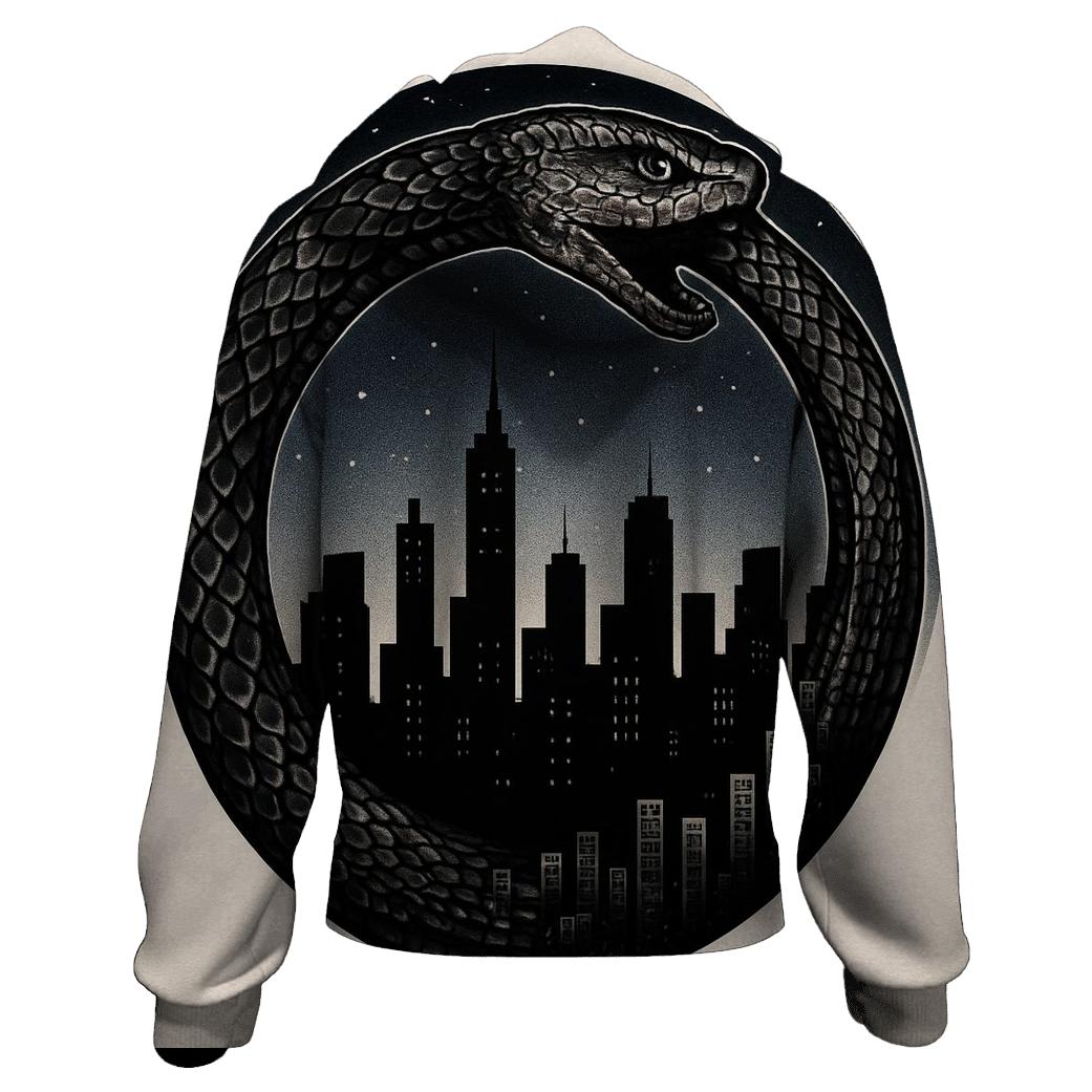 City Skyline Ouroboros graphic hoodies