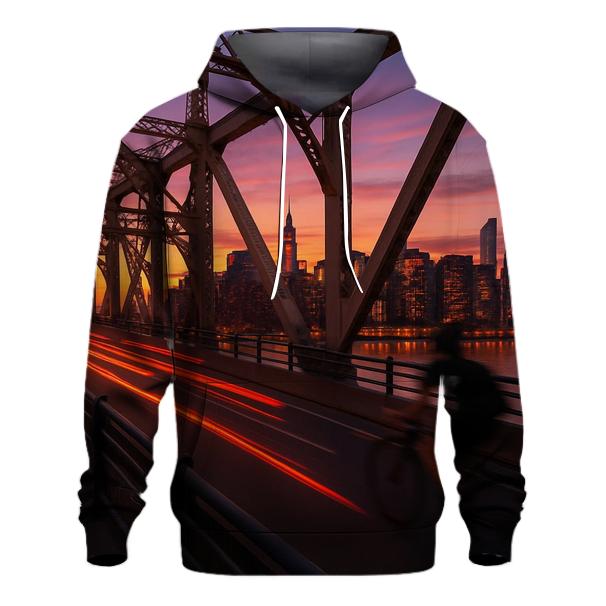 Queensboro Bridge Evening Commute Skyline graphic hoodies