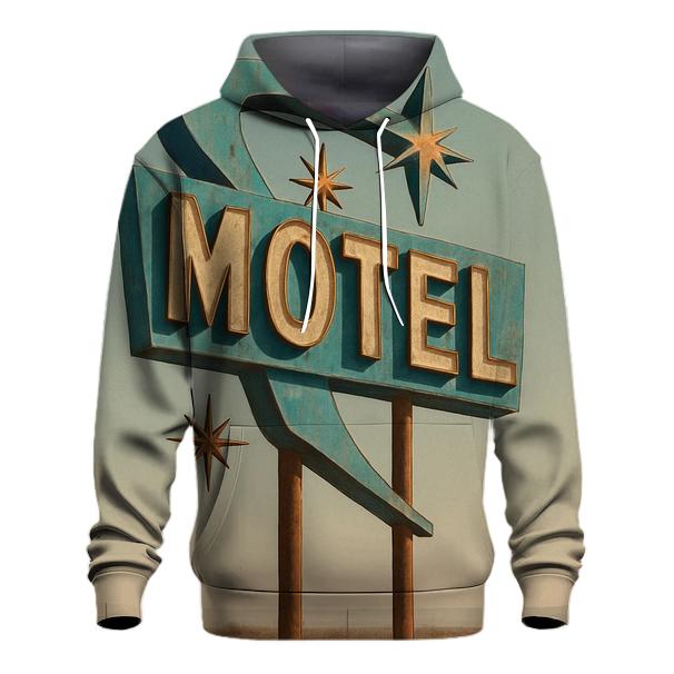 Atomic Era Roadside Motel Sign lightweight hoodies