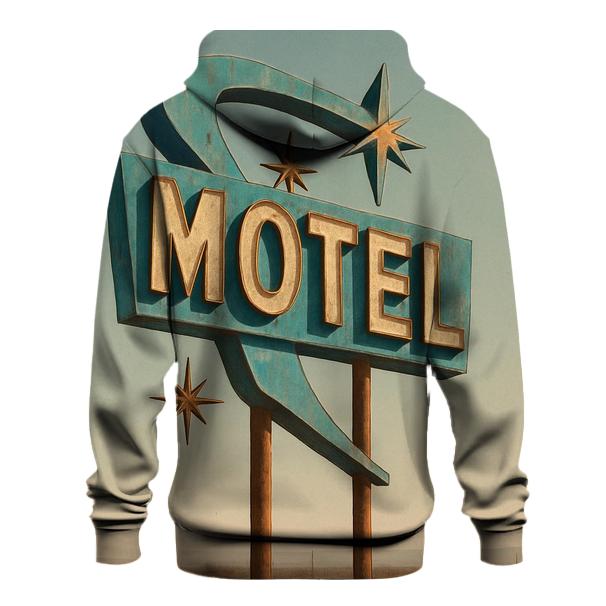 Atomic Era Roadside Motel Sign lightweight hoodies
