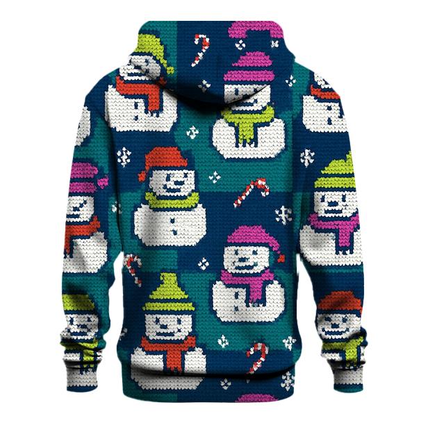 Snowman Marshmallow Grid Party Design heavyweight hoodies