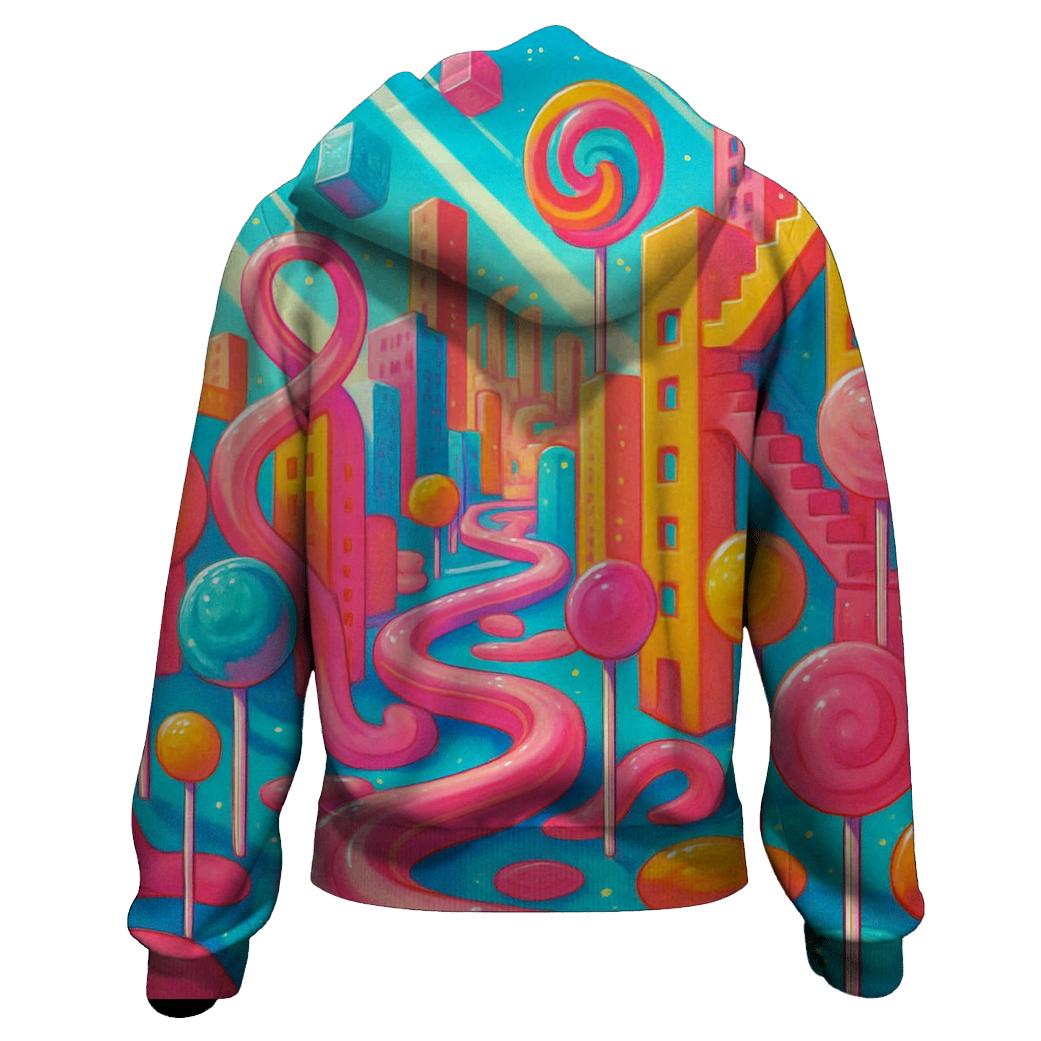 Bubblegum Labyrinth Skyline lightweight hoodies