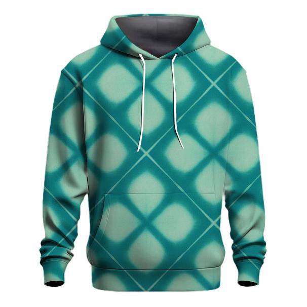Teal Itajime Diamond Grid premium hoodies