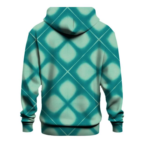 Teal Itajime Diamond Grid premium hoodies