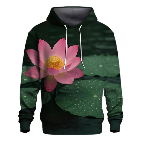 Monsoon Lotus On Rain Dimpled Lake graphic hoodies