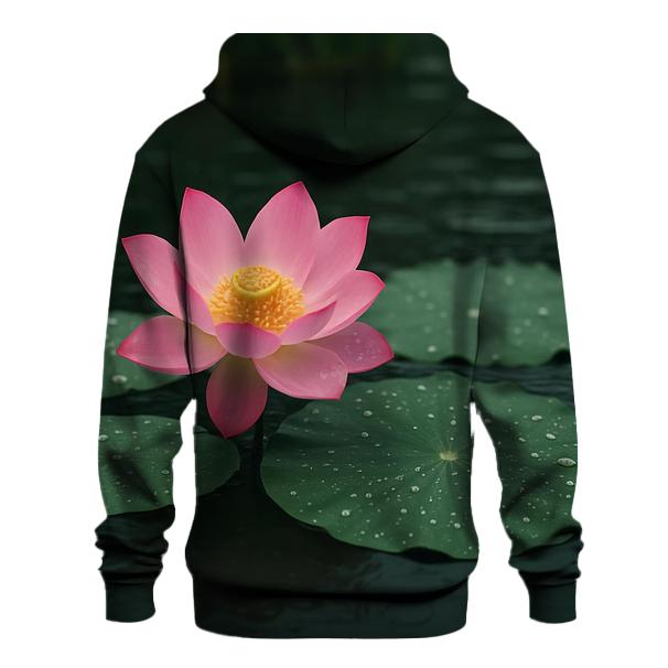 Monsoon Lotus On Rain Dimpled Lake graphic hoodies