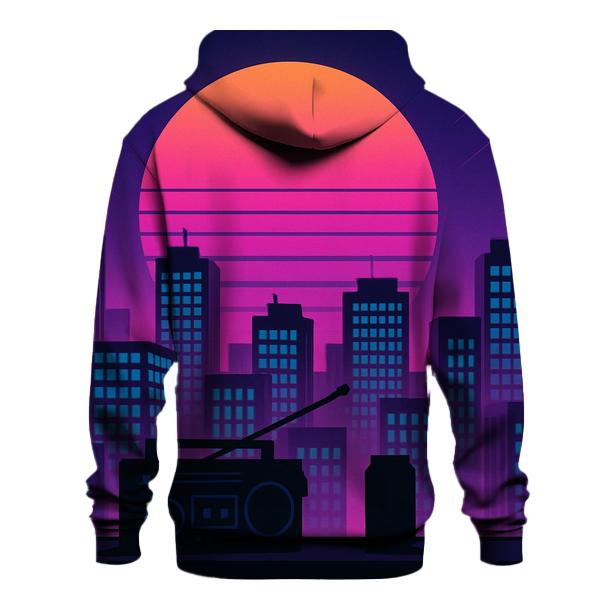 Midnight Synth City Rooftops pullover hoodies