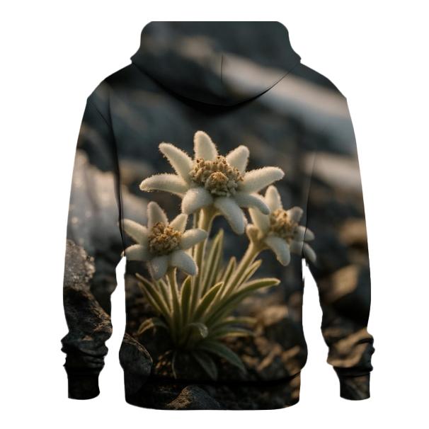 Wild Alpine Edelweiss Between Melting Snow hoodie designs