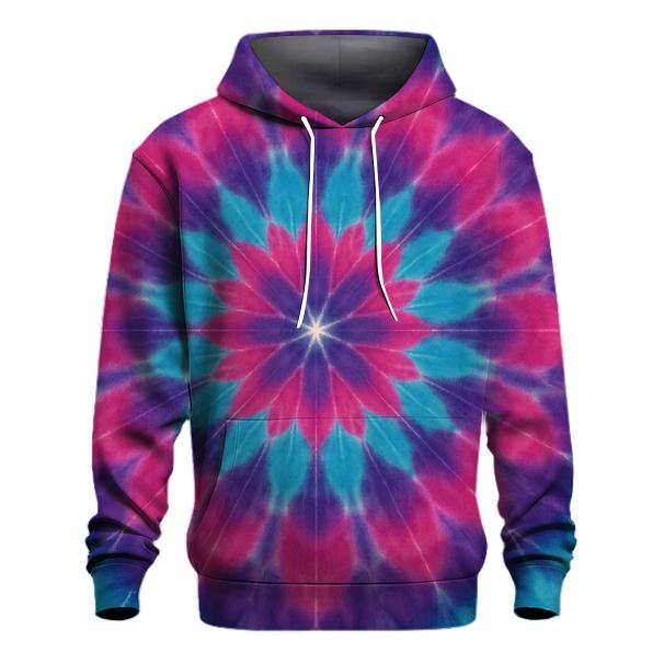 Magenta Cyan Mandala Wheel pullover hoodies