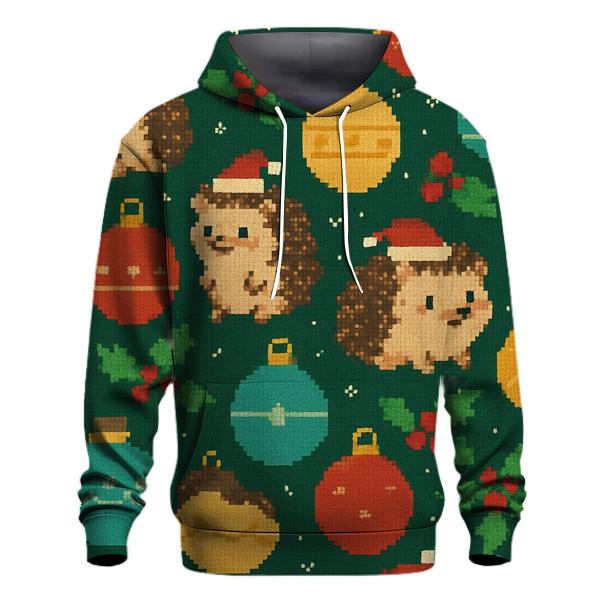 Holiday Hedgehog Ornament Garden Design graphic hoodies