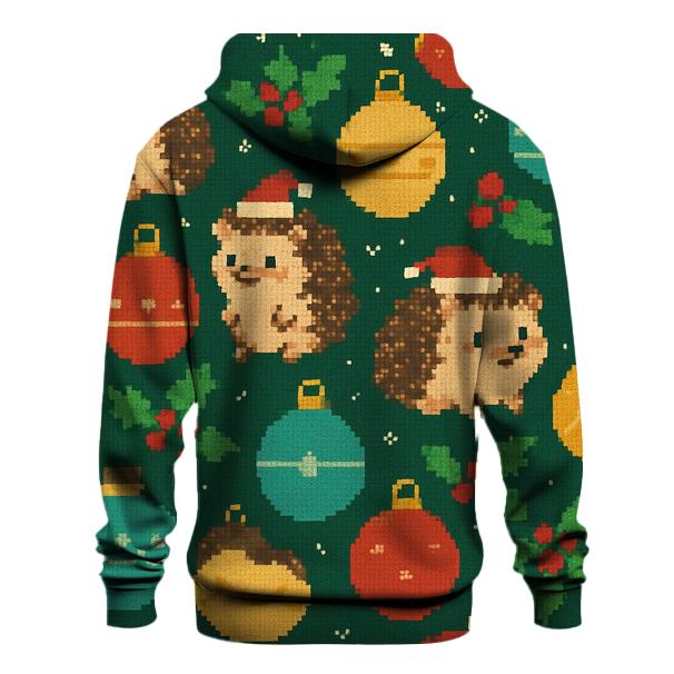 Holiday Hedgehog Ornament Garden Design graphic hoodies