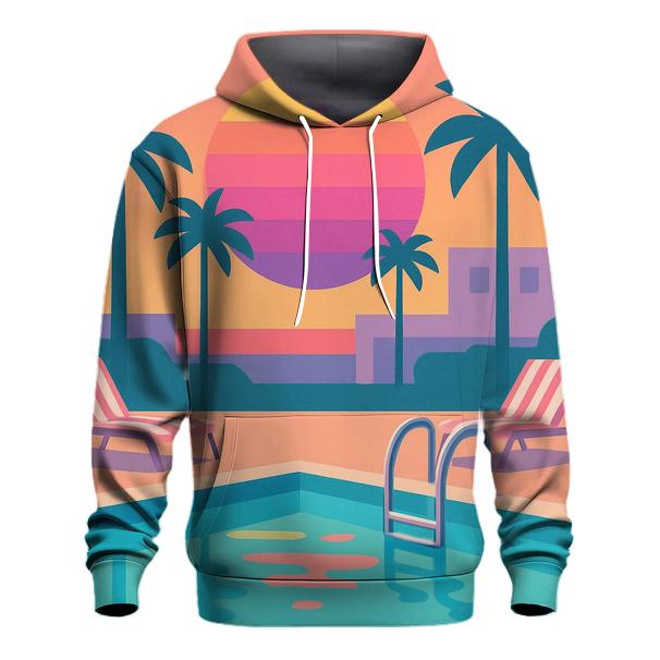 Retro Poolside Sunset hoodie designs