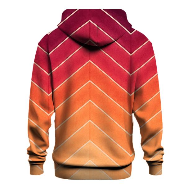 Sunset Chevron Accordion Fold graphic hoodies