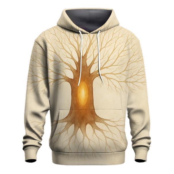 Radiant Heartwood Tree embroidered hoodies