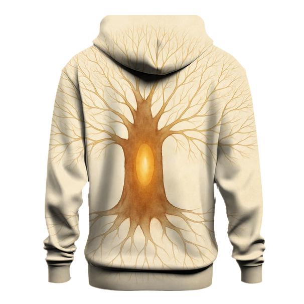 Radiant Heartwood Tree embroidered hoodies