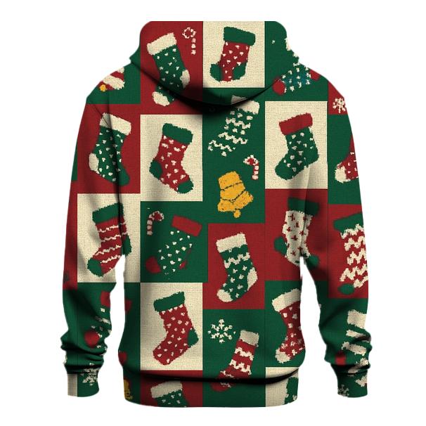 Mismatched Stocking Patchwork Panel Design zip-up hoodies