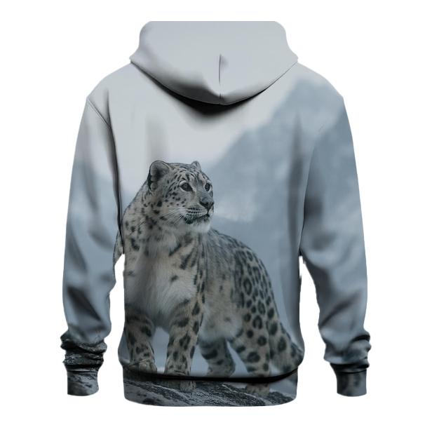 Snow Leopard On Icy Ridge hoodie designs