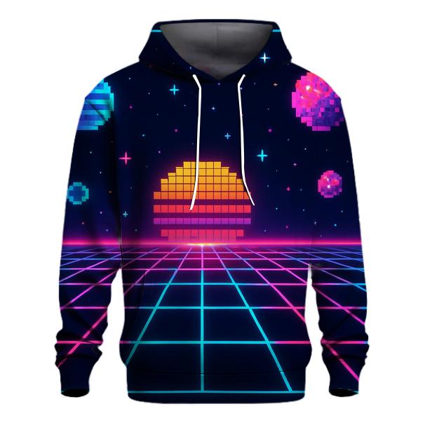 Retro Arcade Galaxy Grid pullover hoodies