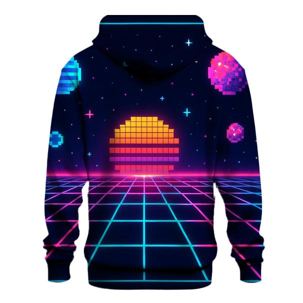 Retro Arcade Galaxy Grid pullover hoodies