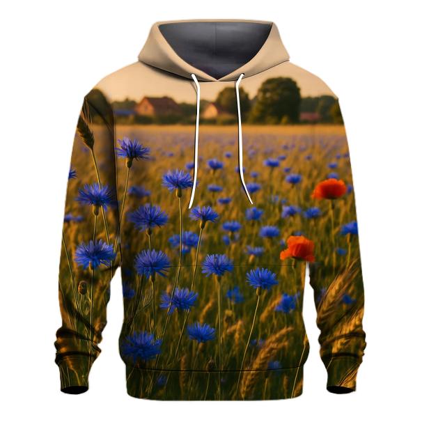 Sunlit Field Of Heritage Wheat And Cornflowers hoodie trends