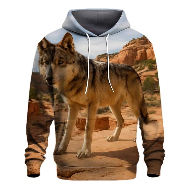Mexican Wolf In High Desert Canyon designer hoodies