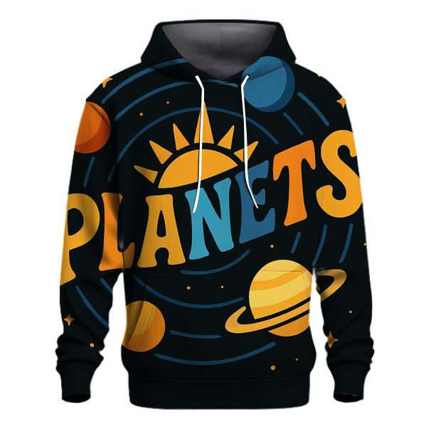 Solar System Typography Orbit heavyweight hoodies