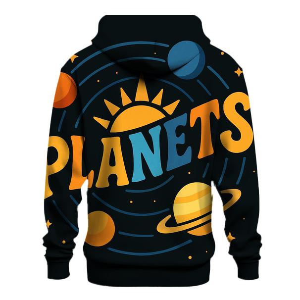 Solar System Typography Orbit heavyweight hoodies