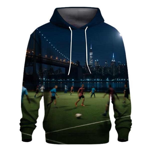 Astoria Park Night Soccer With Skyline Beyond heavyweight hoodies